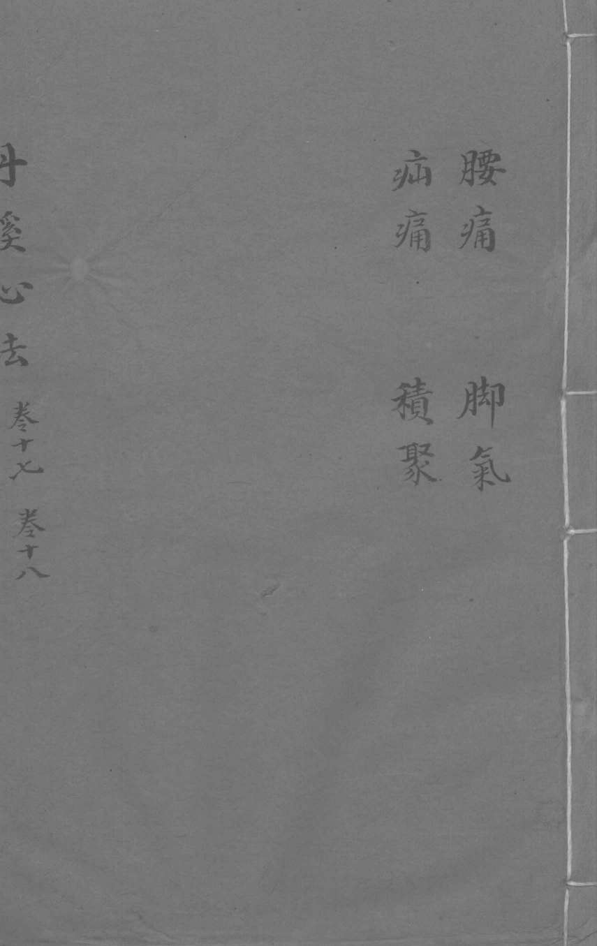丹溪心法  卷17-18  腰痛  疝痛  脚气  箦聚